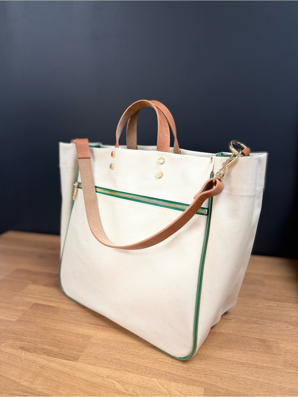 Boulevard Codie Canvas Tote in the "Grass" colorway
